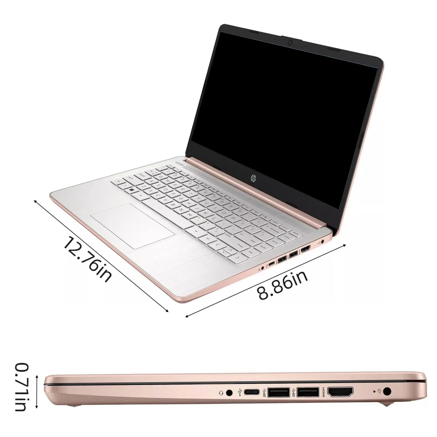 HP 14" Business Laptop,Intel Celeron N4120,16GB RAM,384GB Storage(128GB eMMC+256GB SD Card),Windows 11 Home