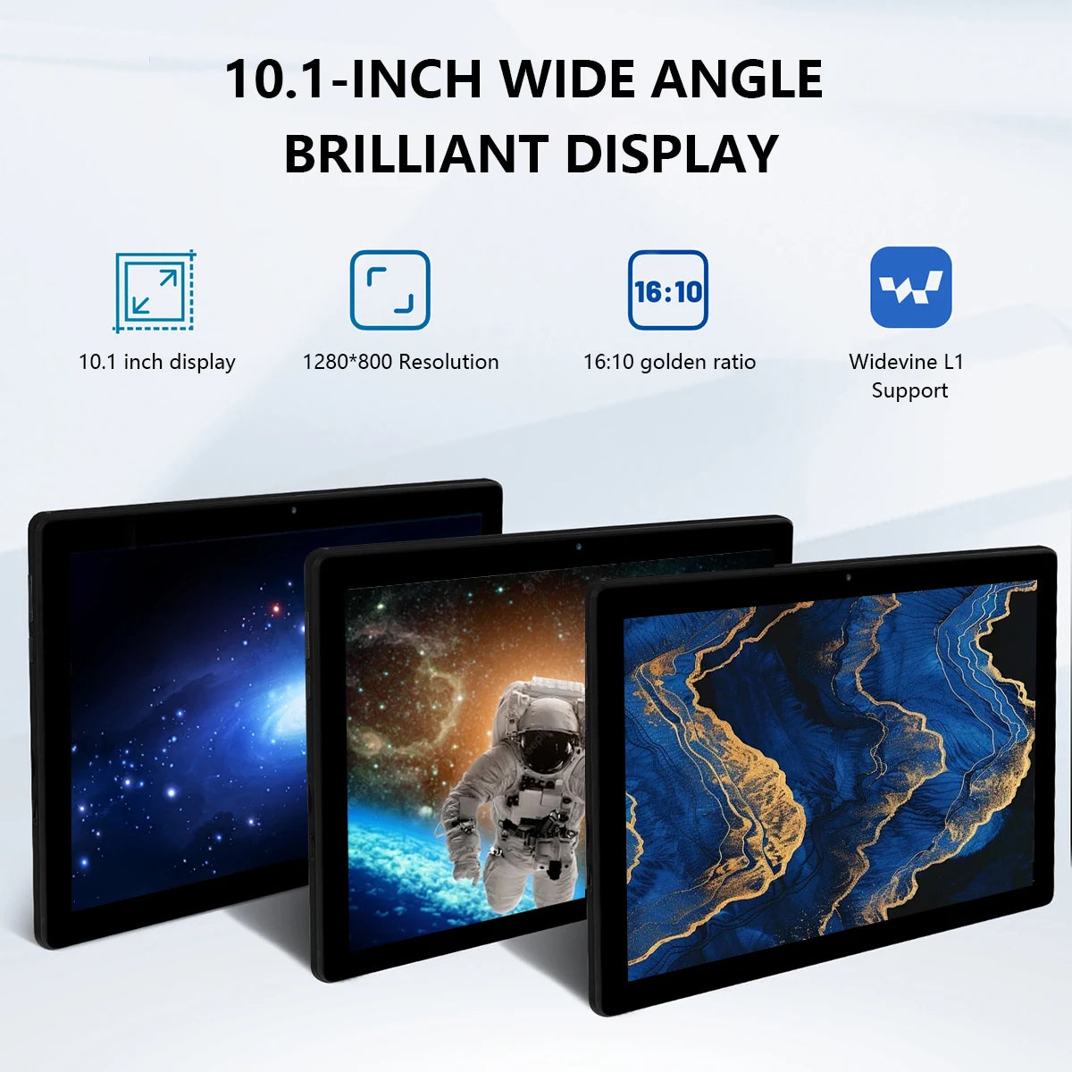 A10L 10 Inch Tablet Android 14 12GB RAM 64GB ROM 1TB Expand WiFi 6 Face Unlock HD IPS Screen Keyboard Mouse Stylus Headphones