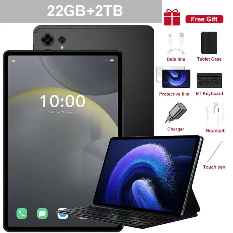 New Pad 7s pro Original 5G Dual SIM Tablets Android 15 Global Edition 22GB+2TB kids Tab Tablet PC 10000mAh With keyboard Laptop