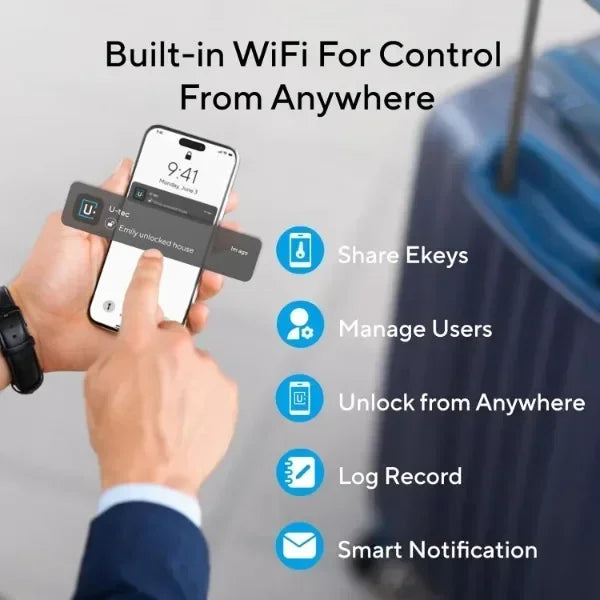 Latch 5 Built-in WiFi Smart Lock with NFC, 5-in-1 Keyless Entry Door Lock with Touch Digital Keypad, Smart Handle Lock