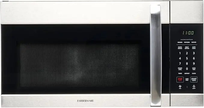 Farberware Over-the-Range Microwave Oven, 1.7 Cu. Ft. - 1000W - Auto Reheat,Multi-Stage Cooking,Melt/Soften Feature,Safety Lock