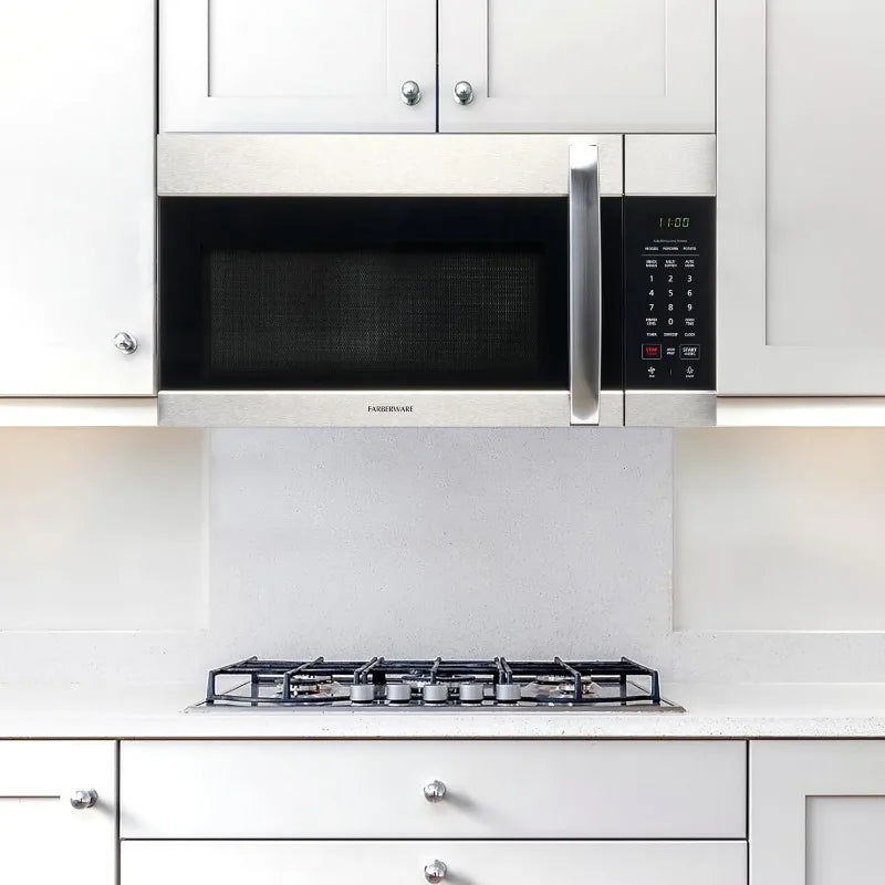 Farberware Over-the-Range Microwave Oven, 1.7 Cu. Ft. - 1000W - Auto Reheat,Multi-Stage Cooking,Melt/Soften Feature,Safety Lock