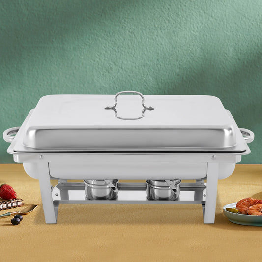 Self-Serve Three 0.66 Gal 410 Stainless Steel Chafing Dish Buffet Pan Set Frequent Warming Foldable House Hot Dish Pan