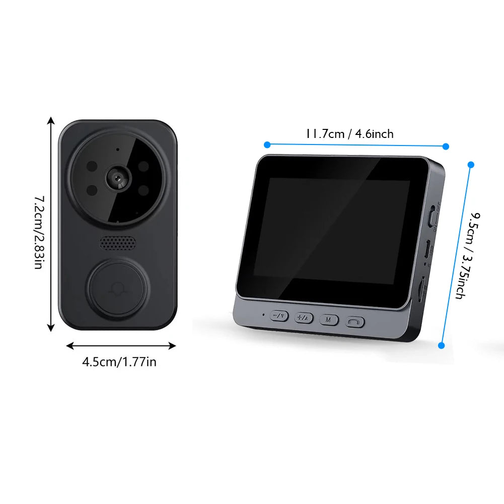 Wireless wireless smart video doorbell,Wireless intercom,Real-time notification,Two-way HD camera,Night vision monitor HD camera