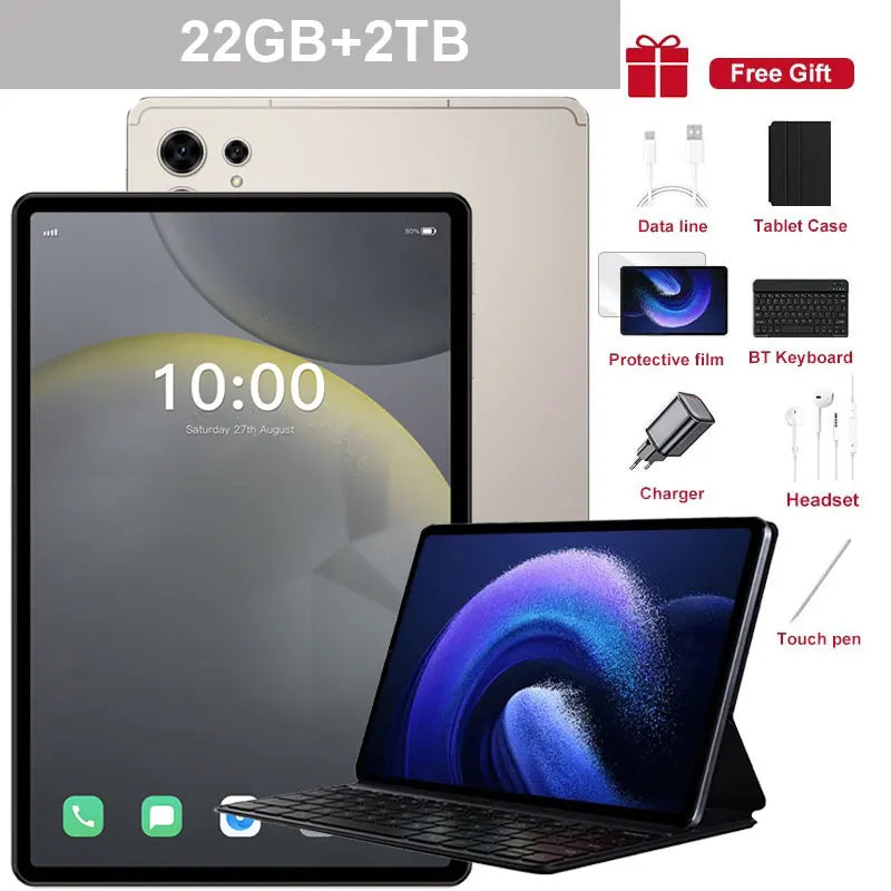 New Pad 7s pro Original 5G Dual SIM Tablets Android 15 Global Edition 22GB+2TB kids Tab Tablet PC 10000mAh With keyboard Laptop