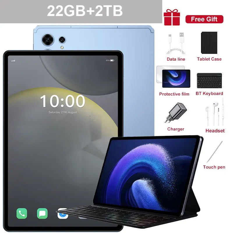 New Pad 7s pro Original 5G Dual SIM Tablets Android 15 Global Edition 22GB+2TB kids Tab Tablet PC 10000mAh With keyboard Laptop