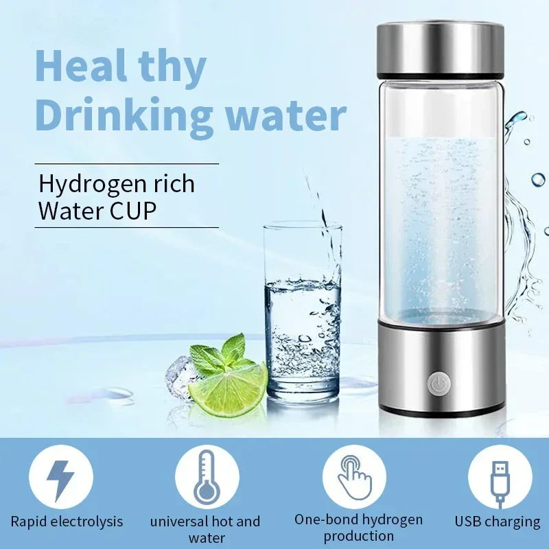 Dual Chamber High-Concentration H2 Hydrogen Oxygen Water Cup Inhalation Ionizer Healthcare Home Bottle