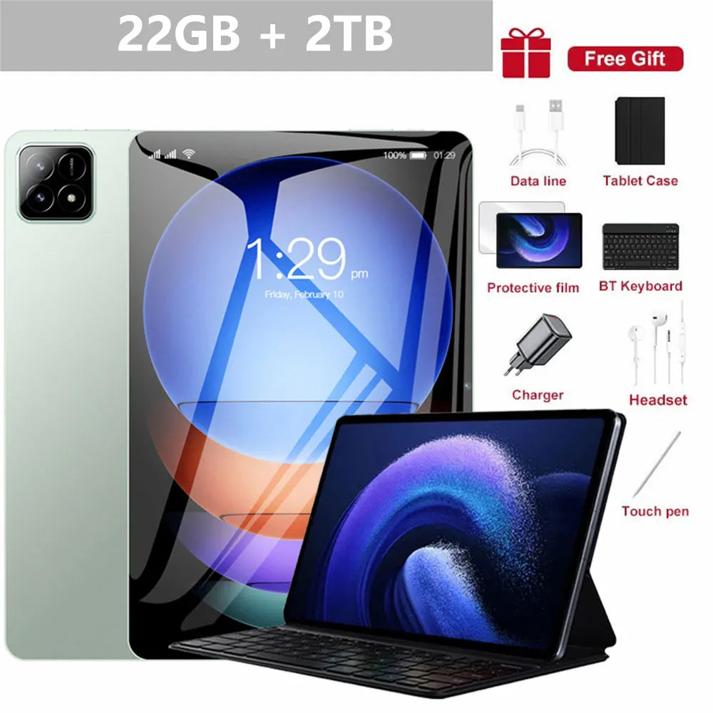 Original Pad 7s pro Tablet PC 22GB+2TB Global Version Android Global Version 10 Inch Tablets Tab 20000mah 5G Dual SIM For Kids