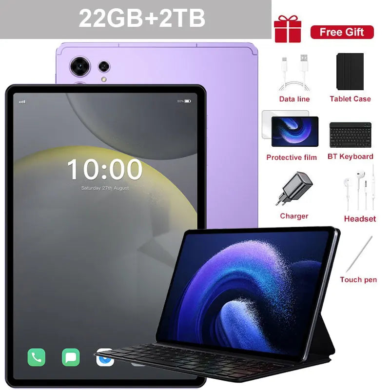 New Pad 7s pro Original 5G Dual SIM Tablets Android 15 Global Edition 22GB+2TB kids Tab Tablet PC 10000mAh With keyboard Laptop
