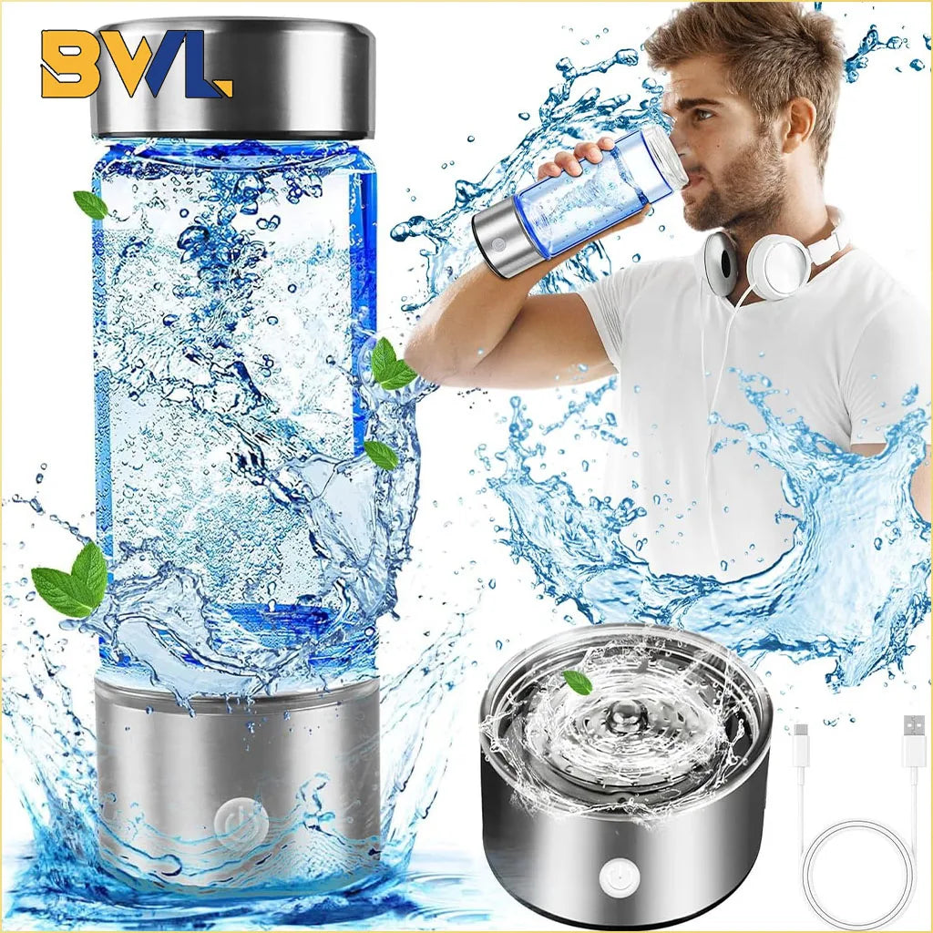 420ML Rich Hydrogen Oxygen Water Cup H2 Inhalation Device Water Bottle SPE PEM Dual Chamber Maker Lonizer Healthcare Water Cup