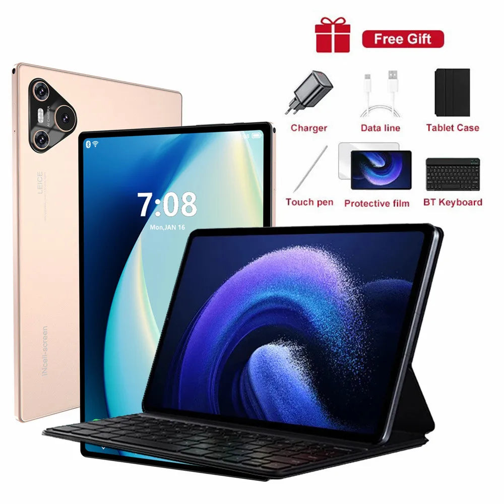 New Original 16 Pro Tablet 10 inch Android 12 5G Dual SIM Snapdragon 870 PC GPS 10000mAh HD Screen Tablets For Children Kids Tab