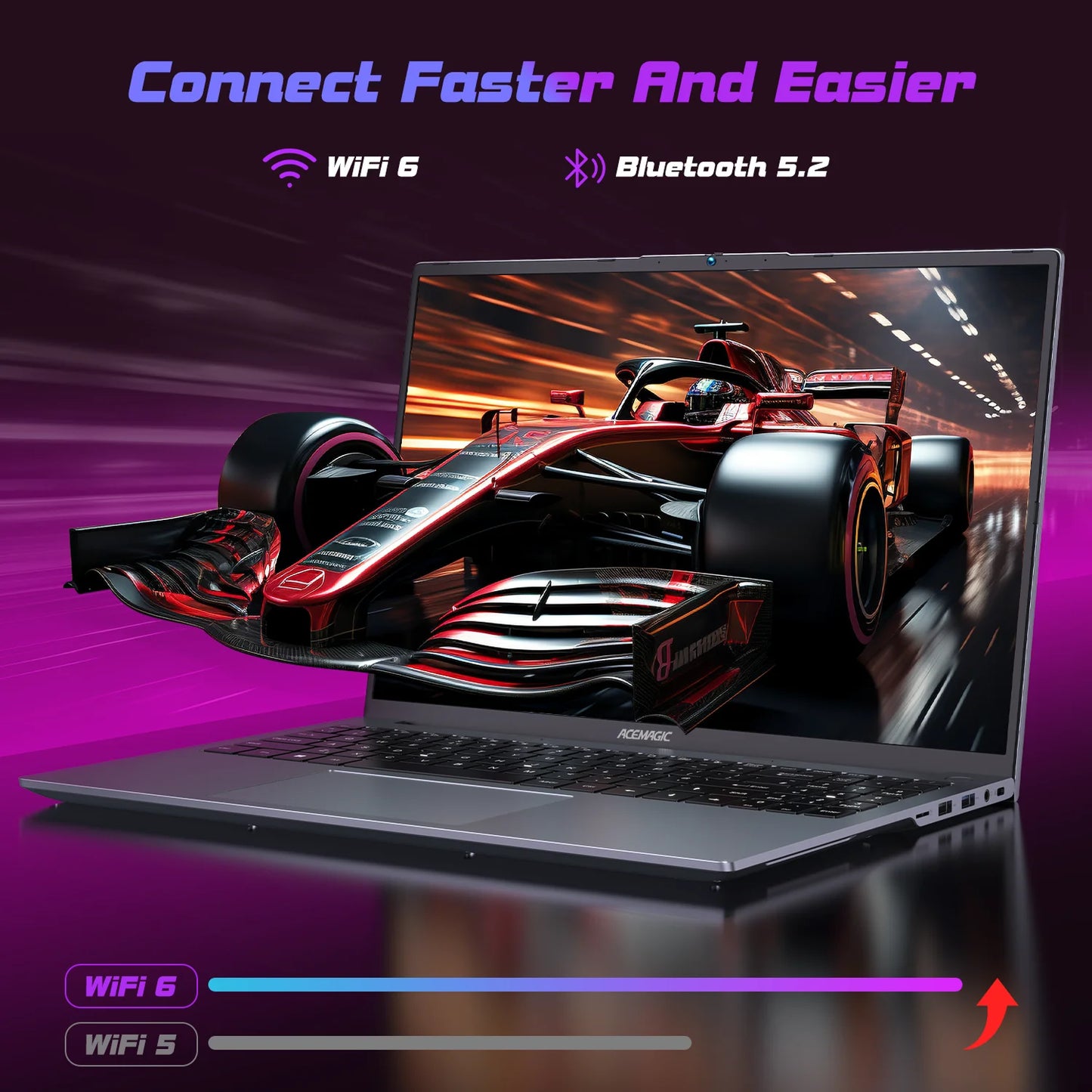 ACEMAGIC RX16 AMD Ryzen 7 7735HS 16" Ultra Slim 4400MAH Laptop 16GB LPDDR5 Ram 512GB Rom Windows 11Pro BT5.2 Wifi 6 Notebook