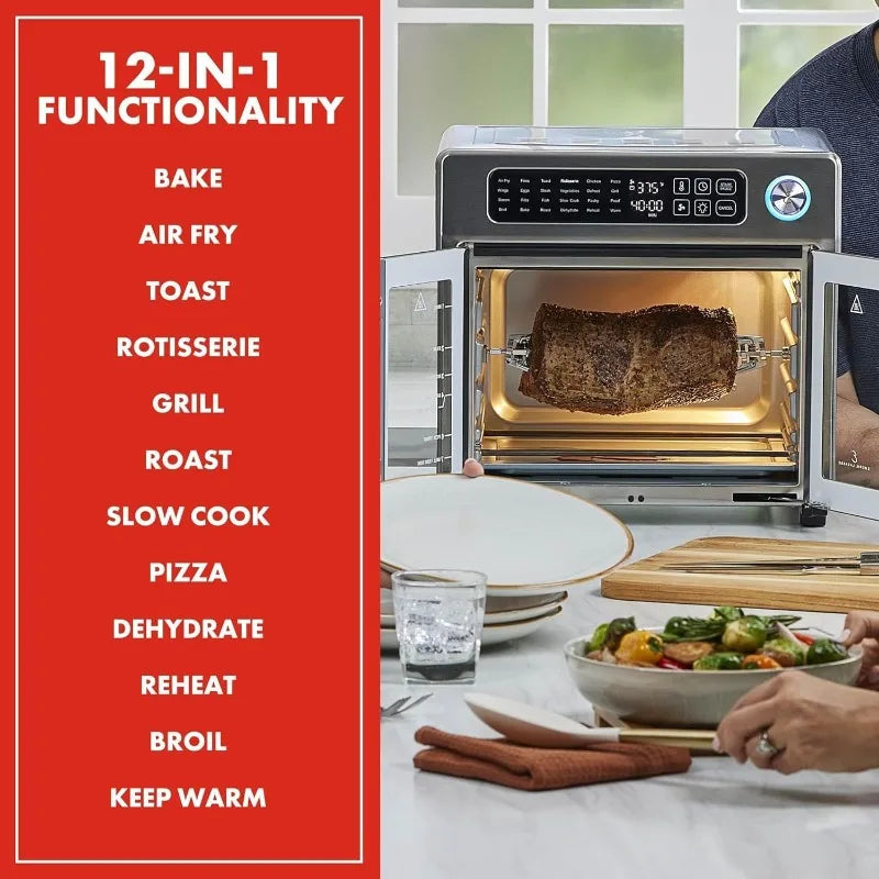 Emeril Lagasse Extra Large French Door Air Fryer Toaster Oven Combo, 24 Cooking Functions and Digital Controls,26QT Capacity
