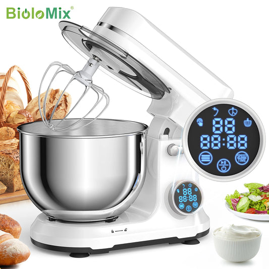 Kitchen Food Stand Mixer, 1200W 11-Speeds DC Motor, Digital OLED Screen, Electric Food Mixer with Dough Hook, Whisk