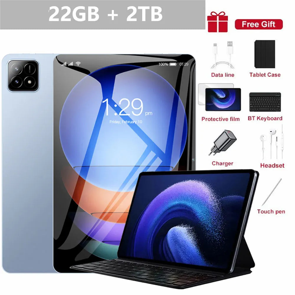 Original Pad 7s pro Tablet PC 22GB+2TB Global Version Android Global Version 10 Inch Tablets Tab 20000mah 5G Dual SIM For Kids