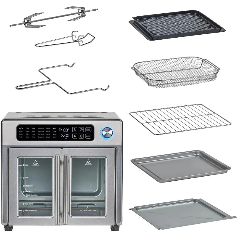Emeril Lagasse Extra Large French Door Air Fryer Toaster Oven Combo, 24 Cooking Functions and Digital Controls,26QT Capacity