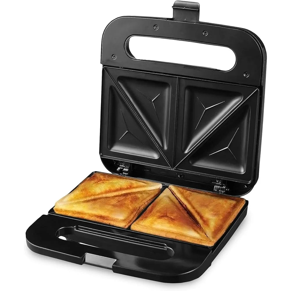 Electric Sandwich Maker Non-Stick Plates Indicator Lights Cool Touch Handle Space-Saving Design Easy Clean Perfect Dorms