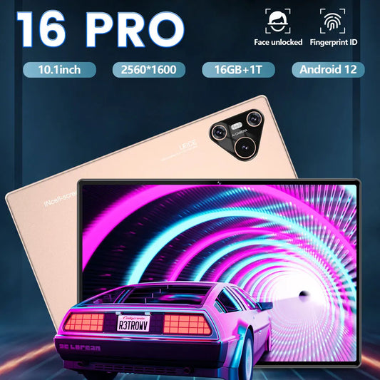 New Original 16 Pro Tablet 10 inch Android 12 5G Dual SIM Snapdragon 870 PC GPS 10000mAh HD Screen Tablets For Children Kids Tab