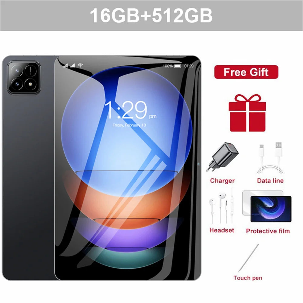 Original Pad 7s pro Tablet PC 22GB+2TB Global Version Android Global Version 10 Inch Tablets Tab 20000mah 5G Dual SIM For Kids