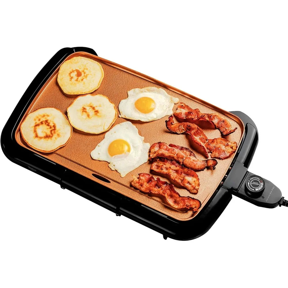Electric Griddle Non-Stick Cooking Surface 16 x 10 Inch Portable Kitchen Appliance with Temperature Control Easy Cleanup Ideal